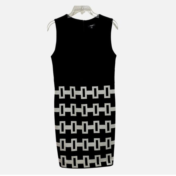 Premise Dresses Size 6 Black & White Bodycon Knit Wiggle Stretch Colorblock NWT - Picture 2 of 12